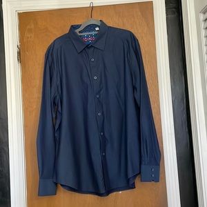 Robert Graham long sleeve blue printed button down shirt classic fit